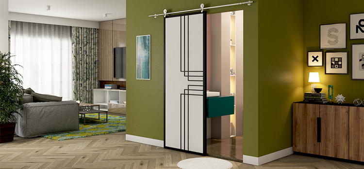 sliding bathroom door installation in Durham